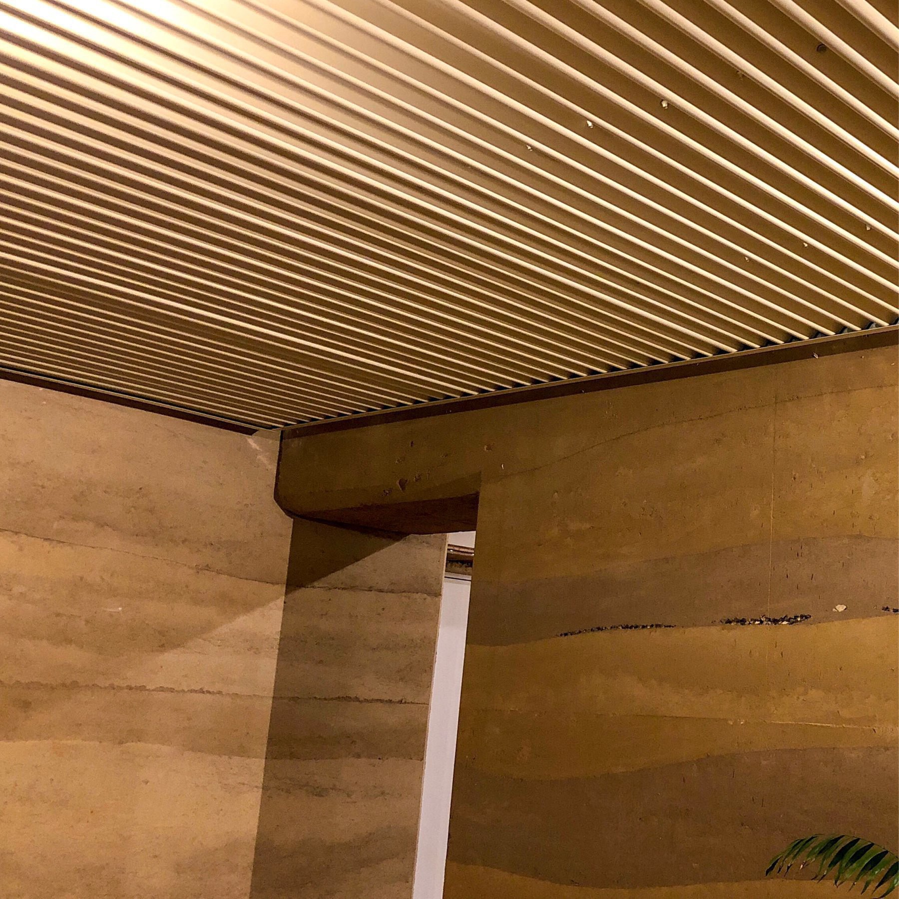 ceiling covered with corrugated steel