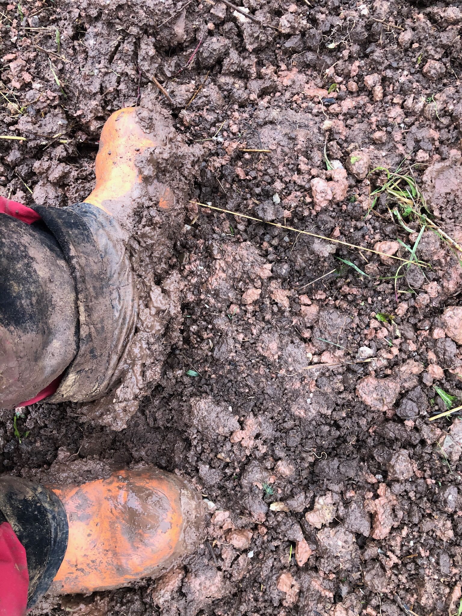 2 very muddy boots