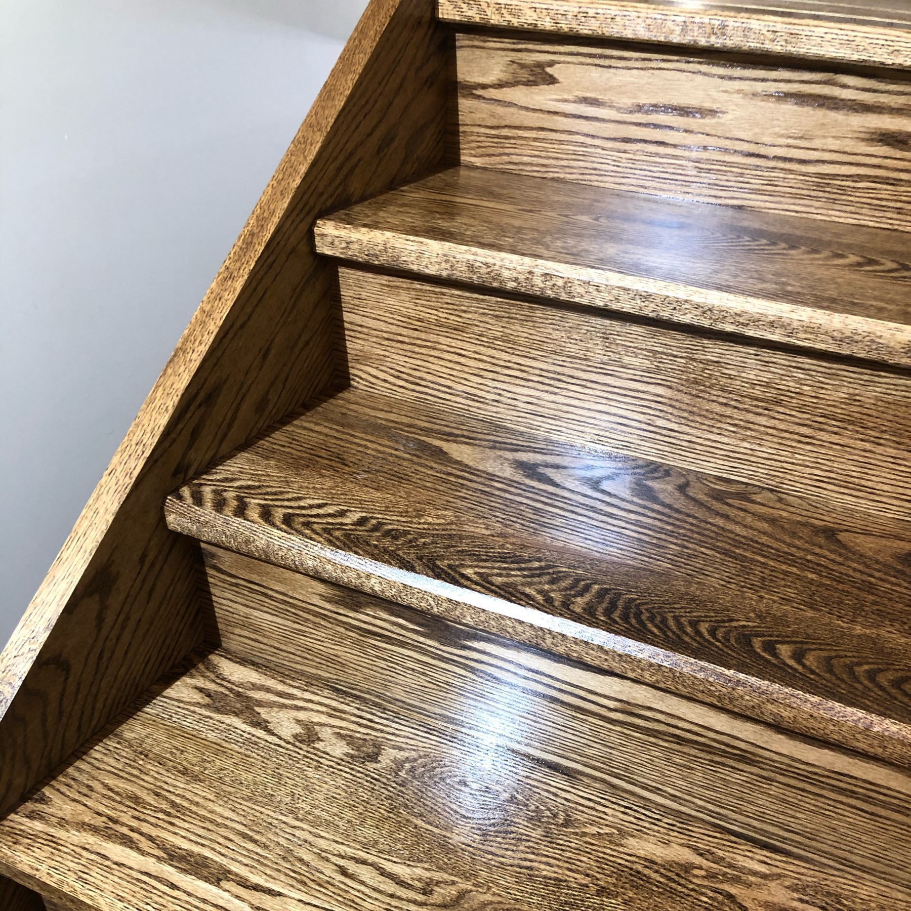 freshly varnished stairs