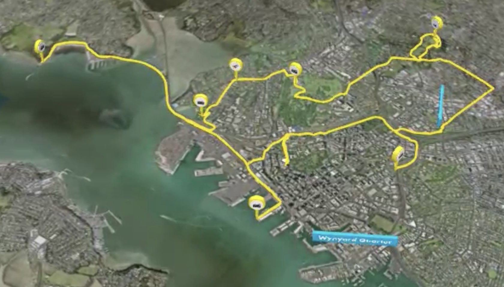 map of Auckland showing bike route as reviewed