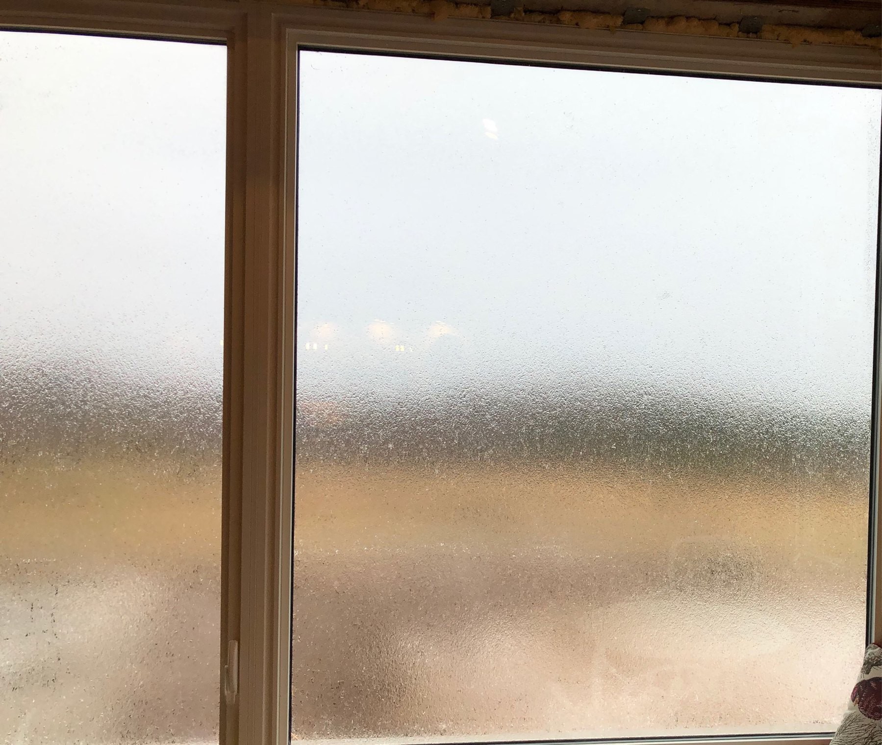 window covered in ice