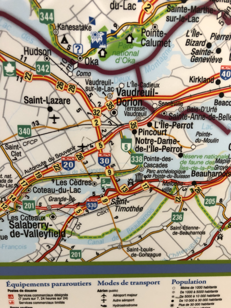 Highway map of the Montreal area